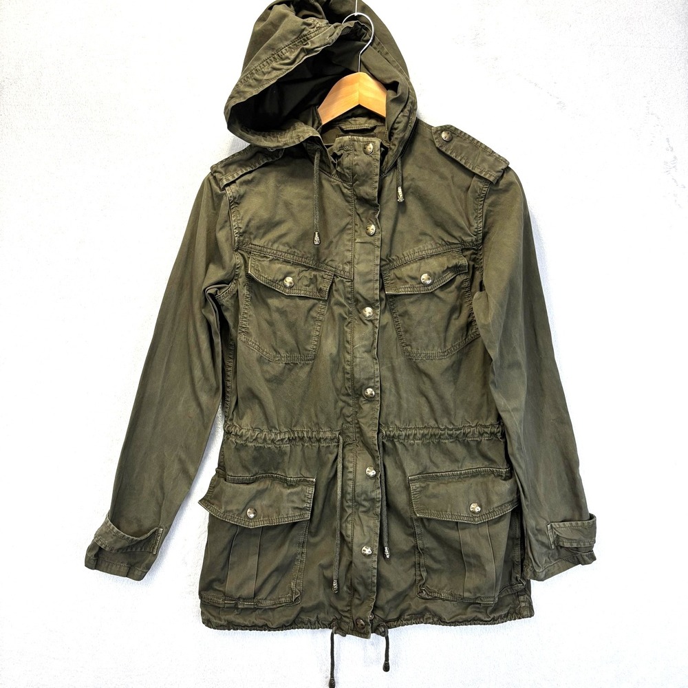Aritzia Talula Field Utility Jacket Womens XS Green Hooded Drawstring Trooper